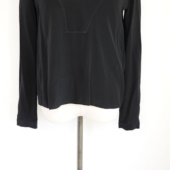 Derek Lam 10 Crosby Intermix Layered Black Silk and Lace V-Neck Top Size 0 - Picture 9 of 13